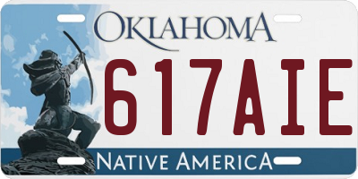 OK license plate 617AIE