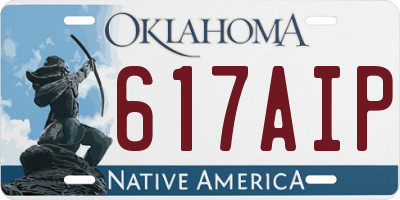 OK license plate 617AIP