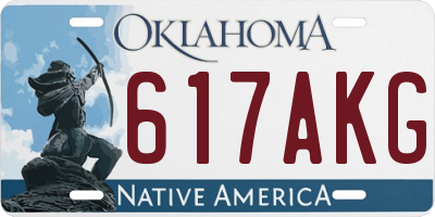 OK license plate 617AKG