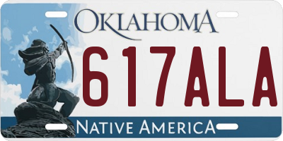 OK license plate 617ALA