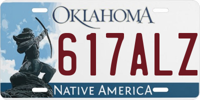 OK license plate 617ALZ