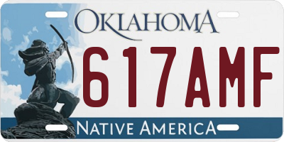 OK license plate 617AMF