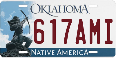 OK license plate 617AMI