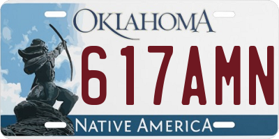 OK license plate 617AMN