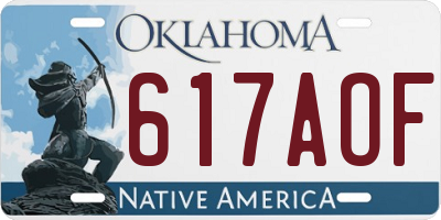 OK license plate 617AOF