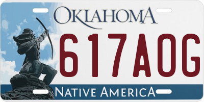 OK license plate 617AOG