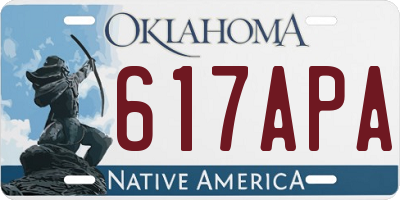 OK license plate 617APA
