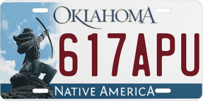 OK license plate 617APU