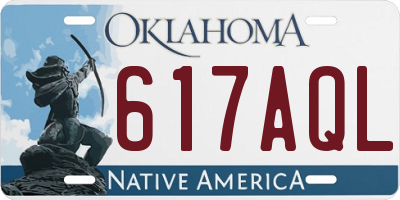OK license plate 617AQL