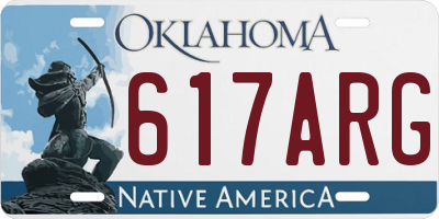 OK license plate 617ARG