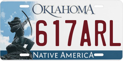 OK license plate 617ARL
