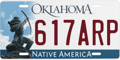 OK license plate 617ARP