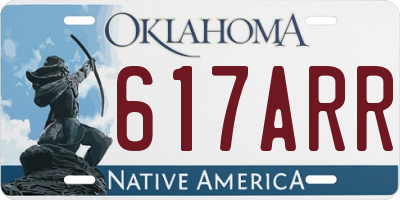 OK license plate 617ARR