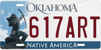 OK license plate 617ART