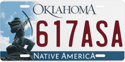 OK license plate 617ASA