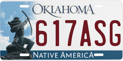 OK license plate 617ASG