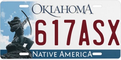 OK license plate 617ASX