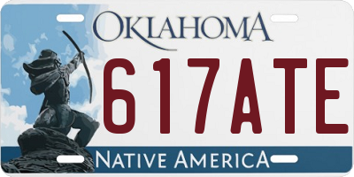 OK license plate 617ATE