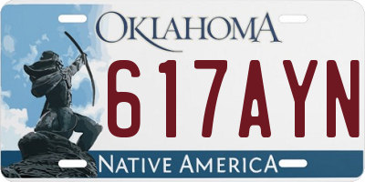OK license plate 617AYN