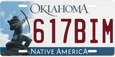 OK license plate 617BIM