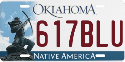 OK license plate 617BLU