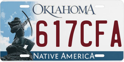 OK license plate 617CFA