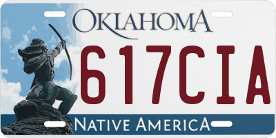 OK license plate 617CIA