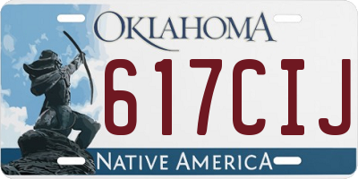 OK license plate 617CIJ