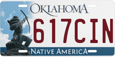 OK license plate 617CIN