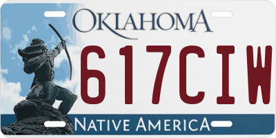 OK license plate 617CIW