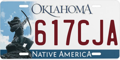 OK license plate 617CJA