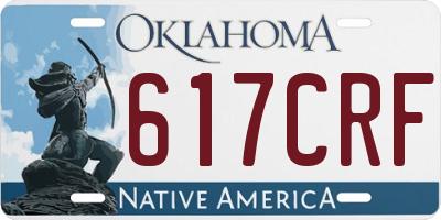 OK license plate 617CRF