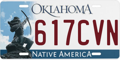 OK license plate 617CVN