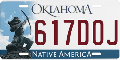 OK license plate 617DOJ