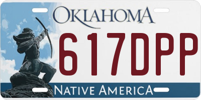 OK license plate 617DPP