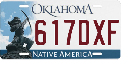 OK license plate 617DXF
