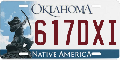 OK license plate 617DXI