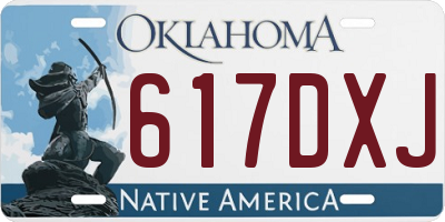 OK license plate 617DXJ