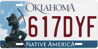 OK license plate 617DYF