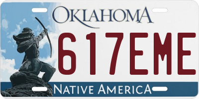 OK license plate 617EME