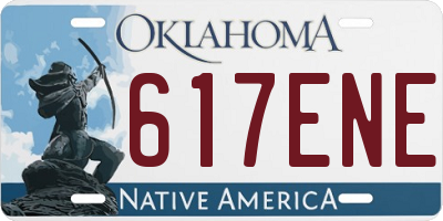OK license plate 617ENE