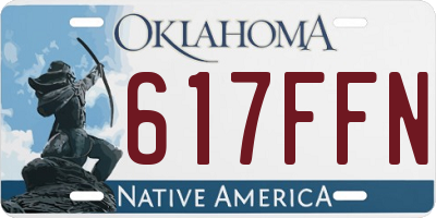 OK license plate 617FFN
