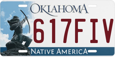 OK license plate 617FIV
