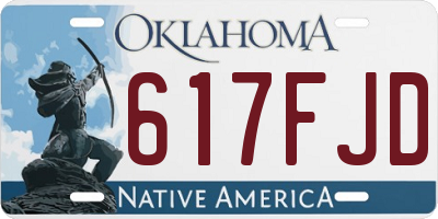 OK license plate 617FJD