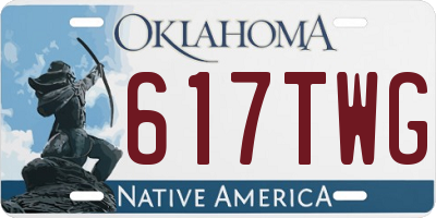 OK license plate 617TWG