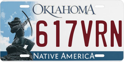 OK license plate 617VRN