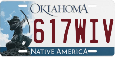 OK license plate 617WIV