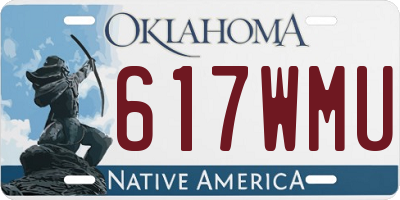 OK license plate 617WMU