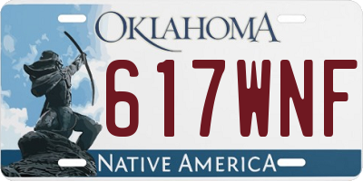 OK license plate 617WNF