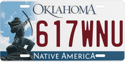 OK license plate 617WNU